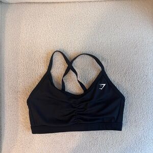 Gymshark Black Sports Bra with Crossback Design rushed